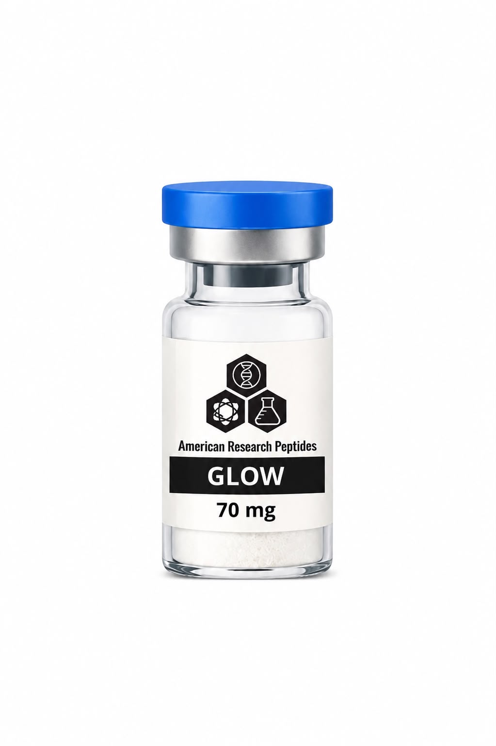 GLOW 70mg (1 Vial) BPC-157 10 mg / GHK-CU 50 mg / TB-500 10 mg